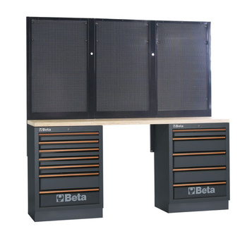 Zestaw mebli warsztatowych 2040 mm, 12 szuflad, blat inox, system C45PRO 2.0 – Beta C45PRO2.0/BPX-2.0