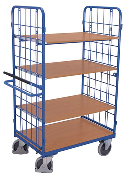 High multi-tier trolley with parking brake VARIOfit sw-700.280
