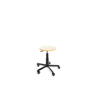 Taboret BlackTab 02 WH — sklejka lakierowana na kółkach