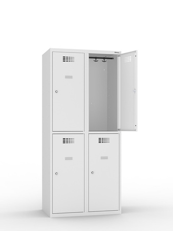 Szafka skrytkowa Sus 422W, 4 szerokie skrytki 400 mm, 1800×800×500 mm, jasnoszara RAL 7035 – Malow