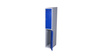 Workwear locker, 2 compartments, 1920×350×550 mm, blue-grey