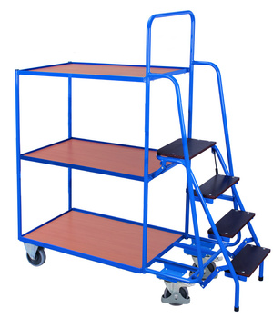 Wózek magazynowy do kompletacji, 3- półkowy, wysok VARIOfit sw-600.616