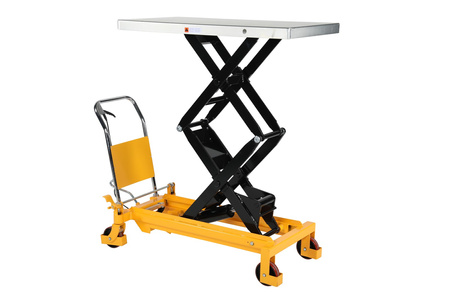 Double-scissor trolley 350 kg, lift height 1300 mm, foot pump – SPS350 LBD