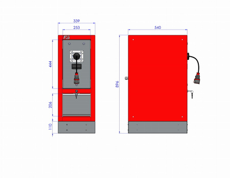 Szafka warsztatowa ze zwijaczem przewodu elektrycznego T-66