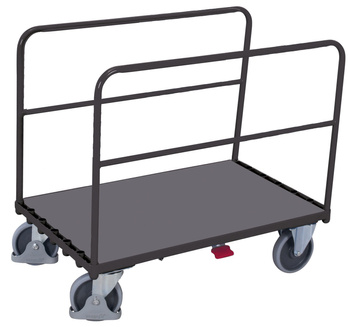 Wózek z 2 pałąkami, RAL 7016 VARIOfit sw-700.205/AG