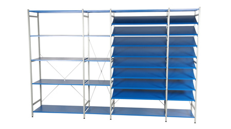 Regał warsztatowy 2000×1000×500 mm, 5 półek prostych, segment dostawny – Hyllo