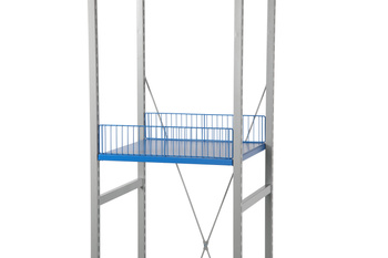 Ogranicznik przedni/tylny półki regału warsztatowego 500 mm, niebieski – Hyllo