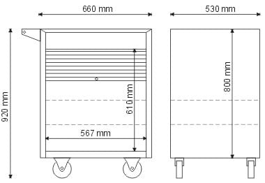 Szafka zamykana żaluzją aluminiową P-1-06-04