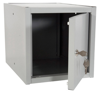 Small metal storage cabinet 275×355×275 mm, grey