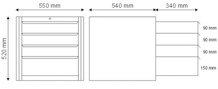 N-1-06-02 Szafka modułowa z 4 szufladami