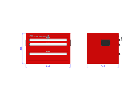 Nadstawka wózka PROFESSIONAL z 3 szufladami PN-152