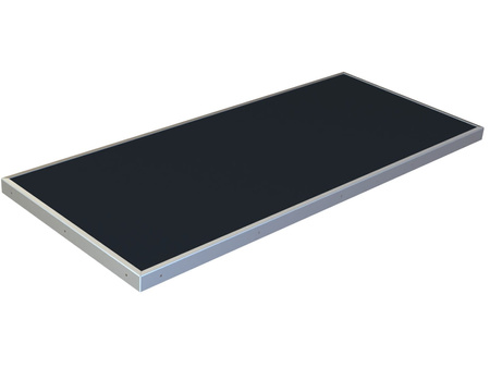 Plywood worktop 40 mm covered with 2.0 mm general-purpose rubber mat + angle trims