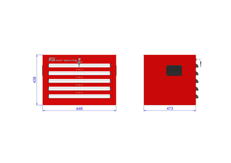 Nadstawka wózka PROFESSIONAL z 5 szufladami PN-150