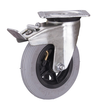 Koło z hamulcem, 150 x 30 mm, szare (pneumatyczne) VARIOfit dpl-150.001