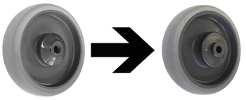 Koła z przewodzącej elektryczność, pełnej gumy termoplastycznej/komplet VARIOfit rsa-125.016