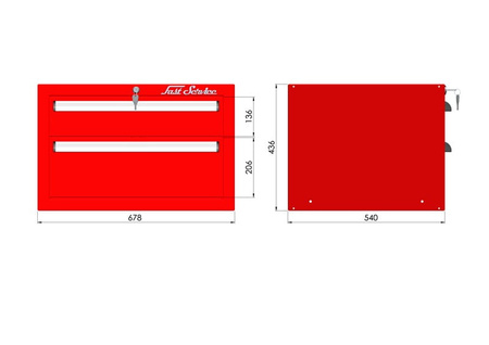 Szafka do stołu warsztatowego - moduł z 2 szufladami - P-1-053-01