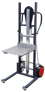 Podnośnik materiałowy z widłami i platforma, RAL 7016 VARIOfit sg-154.016/AG