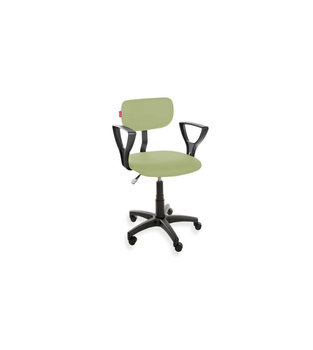 Krzesło ErgoPlus Eco PD WH z podłokietnikami — ekoskóra na kółkach