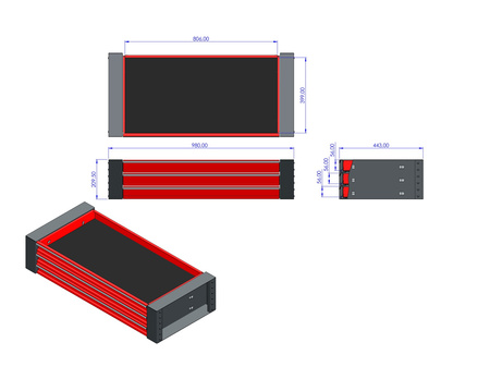 M-3-01-3xS70 Szuflada do szafy M-3-01