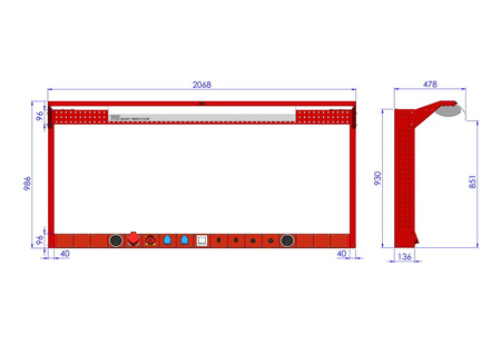 Werkzeuglochwand N207-03-E
