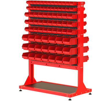 ST 110-23-P123 Stojak Narzędziowy w zestawie z listwami oraz pojemnikami (dwustronny)