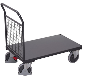 Wózek systemowy z 1 burtą z siatki, RAL 7016 VARIOfit sw-800.101/AG
