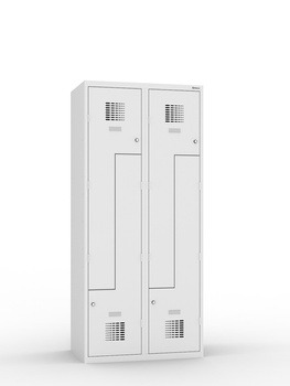Szafa ubraniowa metalowa SUL 42W typu L, 4 skrytki, 1800×800×500 mm, jasnoszara RAL 7035 – Malow