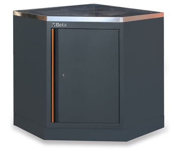 Moduł narożny dolny ze schowkiem, blat drewniany 1018 x 1018 mm, system C45PRO 2.0 – Beta C45PRO2.0/CAI/W