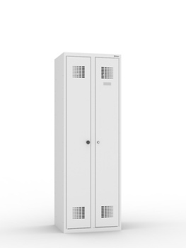 Szafa ubraniowo-gospodarcza WZD 61, drążek + 4 półki, 1800×600×500 mm, jasnoszara RAL 7035 – Malow