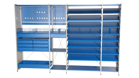 Regał warsztatowy 2000×1000×500 mm, 5 półek prostych, segment dostawny – Hyllo