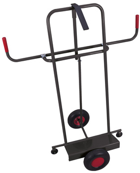 Taczka do płyt z przestawnym zabezpieczeniem, RAL 7016 VARIOfit sk-710.045/AG