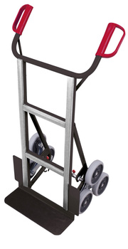 Taczka sprzętowa, dwa 3-ramienne wieńce kół, RAL 7016 VARIOfit sk-1157/AG