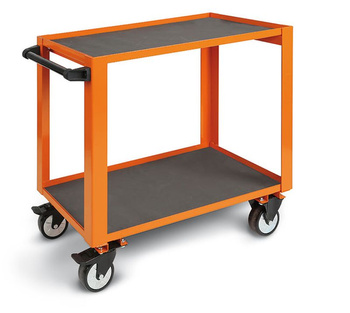 Wózek warsztatowy z 2 półkami, do 750 kg, 900x900x600 mm, pomarańczowy – Beta CP51O