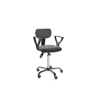 Krzesło Black 01 chrome asynchro PD WH z podłokietnikami — tkanina BEST na kółkach