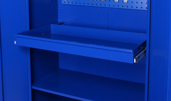 Szuflada wysuwana do szafy metalowej 2000×1000×500 mm, 840×420 mm, niebieska