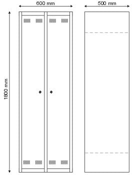 Szafa BHP dla 1 osoby / dwudrzwiowa S-2-02-00