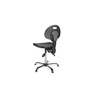 Industrial chair PurMax chrome asynchro PUR — on plastic glides
