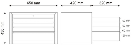 Nadstawka narzędziowa z 4 szufladami N-1-00-02