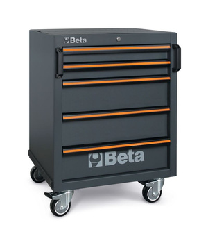 Wózek narzędziowy z 5 szufladami, blat ABS, koła Ø 100 mm, system C45PRO 2.0 – Beta C45PRO2.0/C5