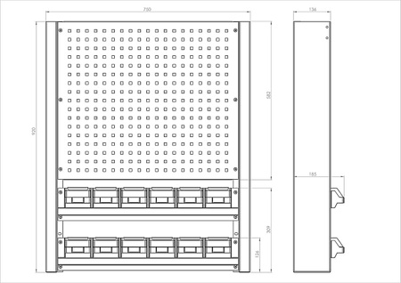 N-4-06-04 Tablica na narzędzia 920mm x 750mm x 135mm