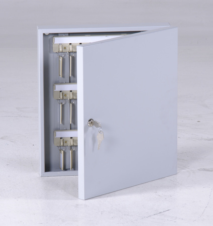 Szafka na klucze na 30 kluczy, stalowa, szara, 400×350×70 mm – KBX 30