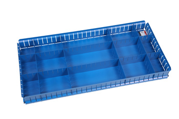 Organizer do szuflady narzędziowej 894×435×85 mm, stalowy, niebieski