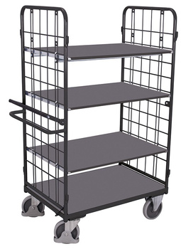 Wysoki wózek piętrowy z hamulcem postojowym, RAL 7016 VARIOfit sw-700.280/AG