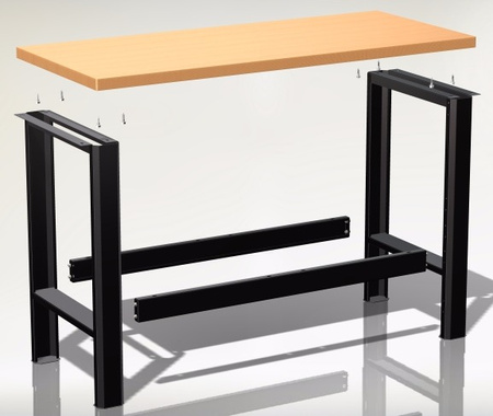 N-3-01-02 STÓŁ WARSZTATOWY PODSTAWOWY (SZER. BLATU 1400 mm)  POKRYTY GUMĄ