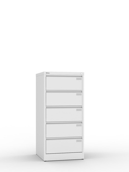 Szafka kartotekowa metalowa SZK 318, 5 szuflad B5, 1292×608×633 mm, jasnoszara RAL 7035 – Malow
