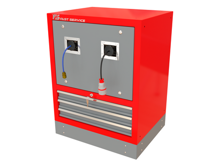 Szafka warsztatowa ze zwijaczami przewodu pneumatycznego i elektrycznego 230V - T-51