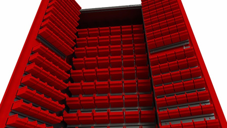 M-3-01-01 Metalowa szafa warsztatowa z pojemnikami