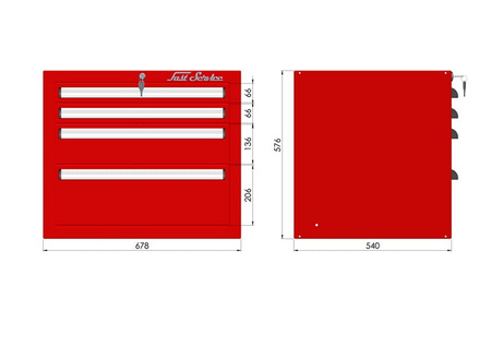 Szafka do stołu warsztatowego - moduł z 4 szufladami - P-1-066-01
