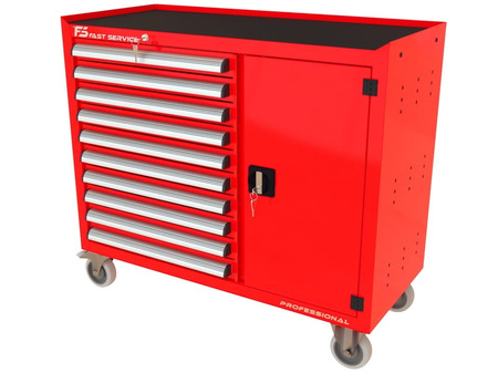 Wózek warsztatowy TRUCK z 10 szufladami i drzwiami PT-210-40