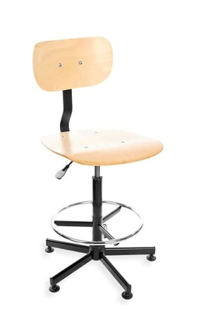 Krzesło spawalnicze Black 02 H+RING ze sklejki z podnóżkiem